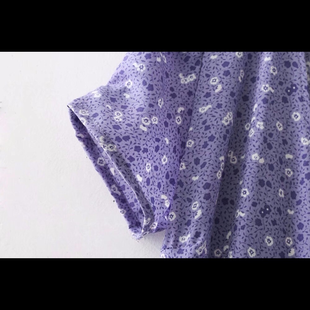 ****SOLD***BOUTIQUE - Blue Floral Wrap Dress S - Picture 7 of 8